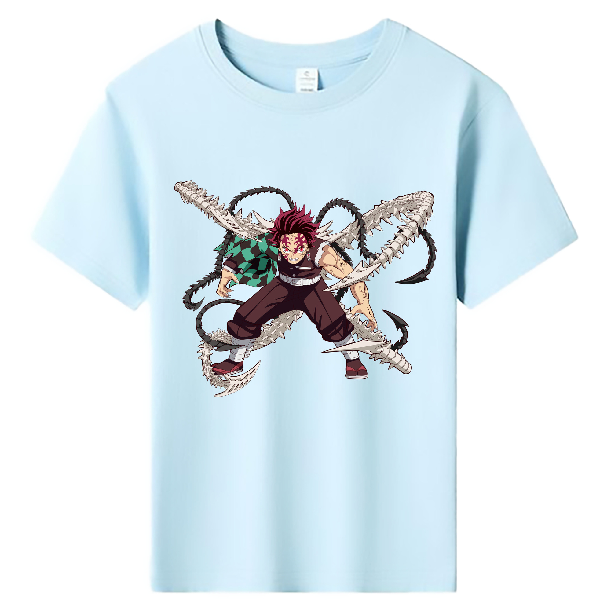 （画像用） 鬼滅の刃 竈門 炭治郎／かまど たんじろう Kamado Tanjirou 綿100％キッズTシャツ（フロントプリント）